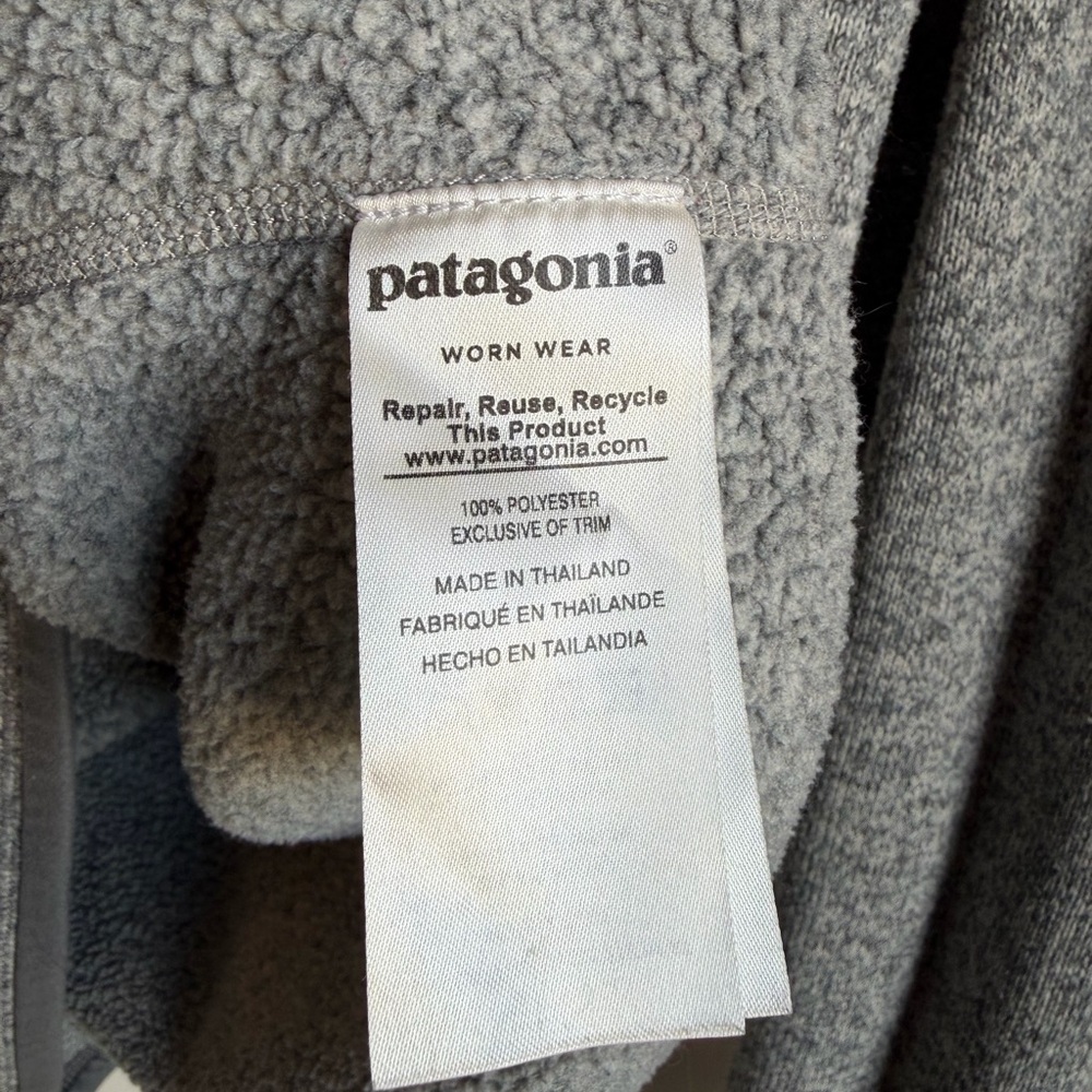 Patagonia Men’s Better Sweater 1/4 Zip Pull-Over Fleece Gray Sweatshirt - Picture 8 of 9